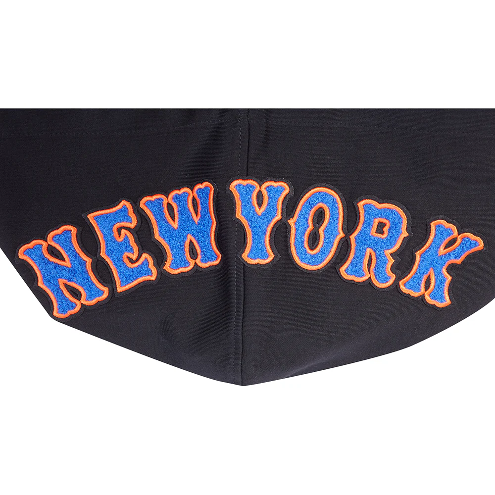 MLB NEW YORK METS CLASSIC CHENILLE MEN'S DK PO HOODIE (BLACK) - Image 6