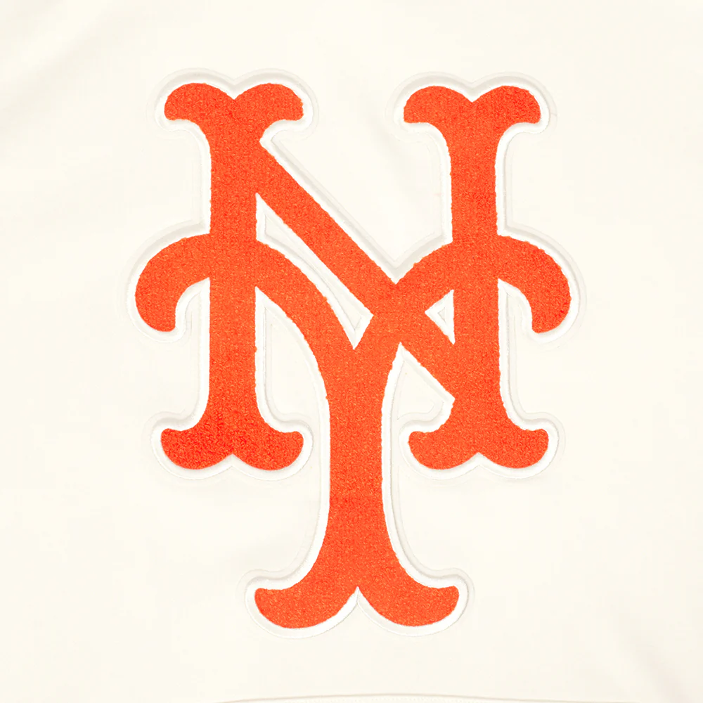 MLB NEW YORK METS RETRO CLASSICS MEN'S RIB FLC PO HOODIE (EGGSHELL/ROYAL BLUE) - Image 6