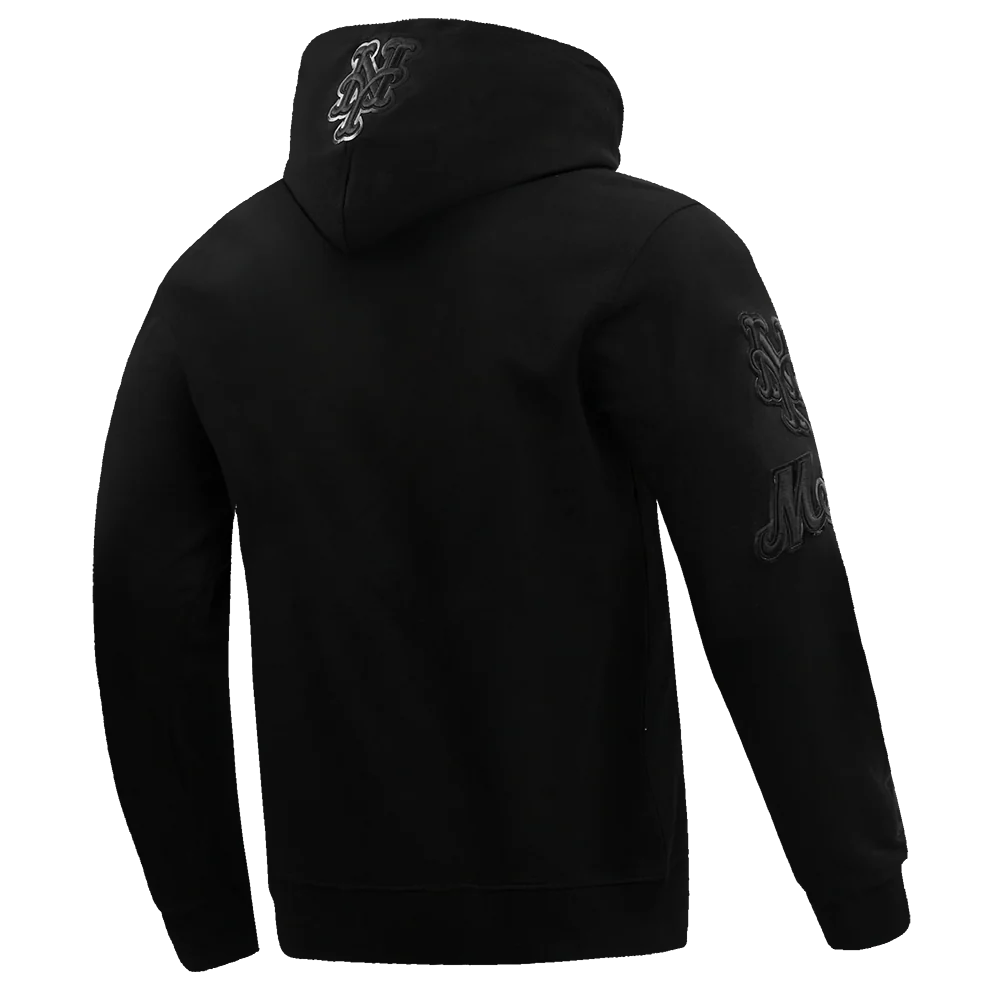 MLB NEW YORK METS TRIPLE BLACK MEN'S PULLOVER HOODIE (TRIPLE BLACK) - Image 3