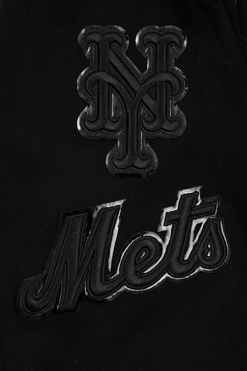 MLB NEW YORK METS TRIPLE BLACK MEN'S PULLOVER HOODIE (TRIPLE BLACK) - Image 7