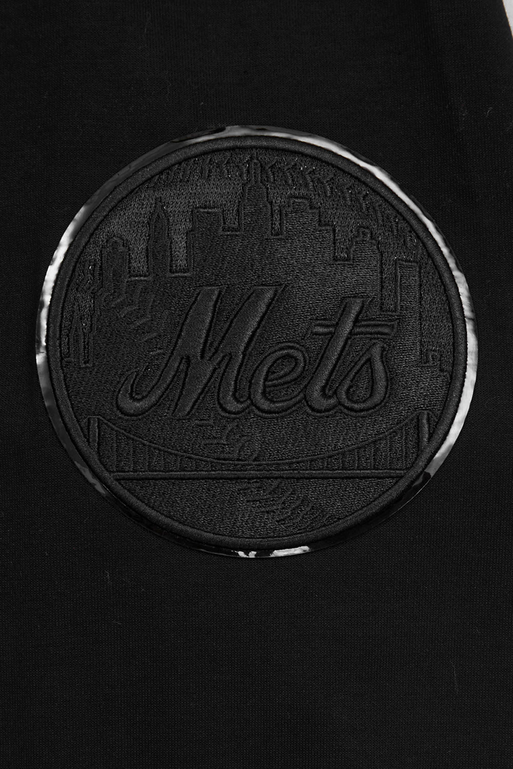 MLB NEW YORK METS TRIPLE BLACK MEN'S PULLOVER HOODIE (TRIPLE BLACK) - Image 8