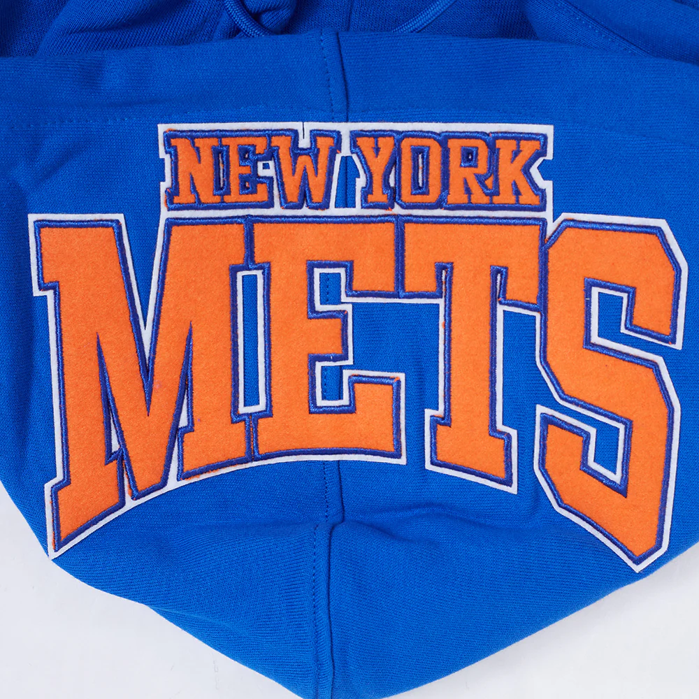 MLB NEW YORK METS CREST EMBLEM MEN'S RIB PO HOODIE (ROYAL/ORANGE/ROYAL) - Image 8