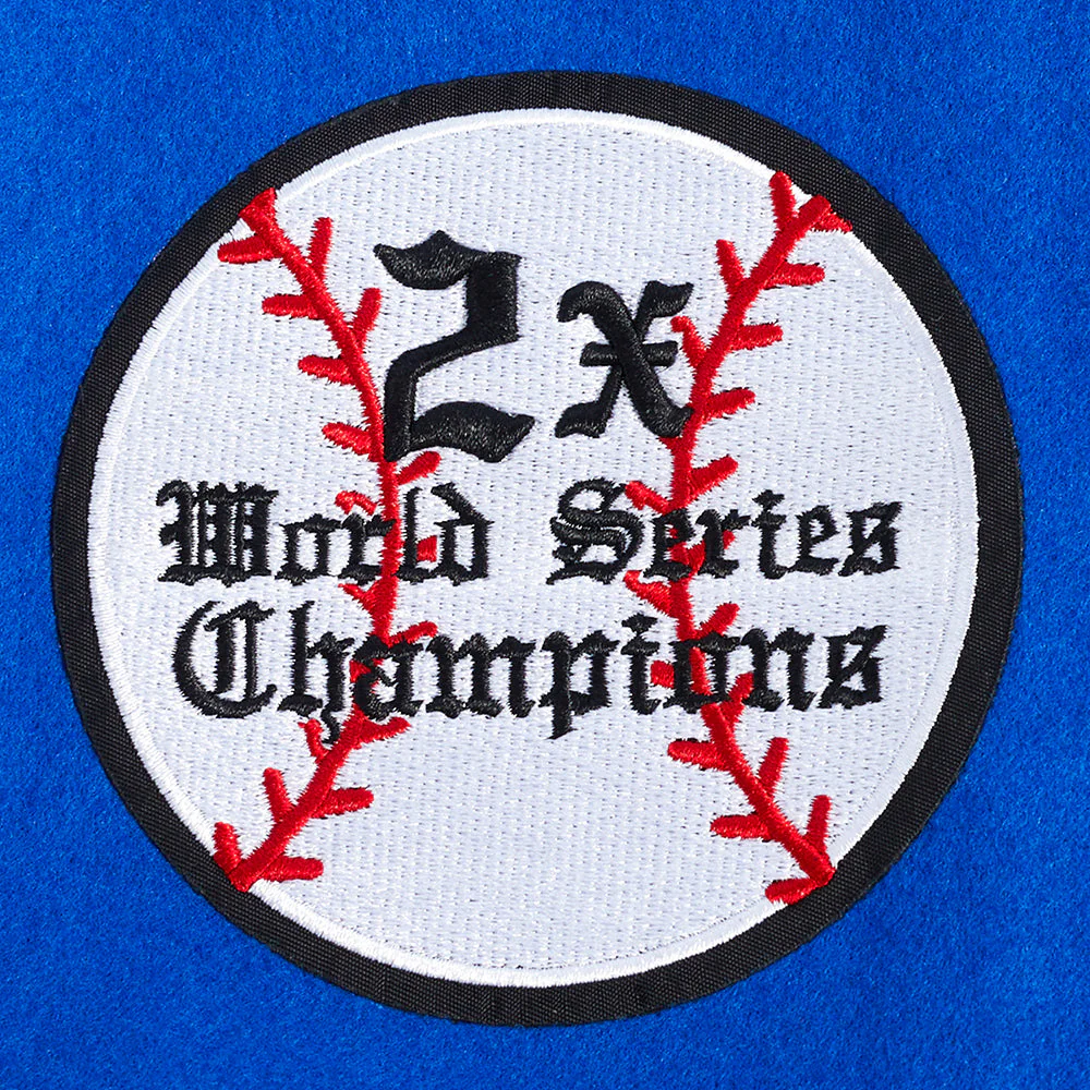 MLB NEW YORK METS PRO PREP MEN'S WOOL VARSITY JACKET (ROYAL BLUE/WHITE) - Image 7