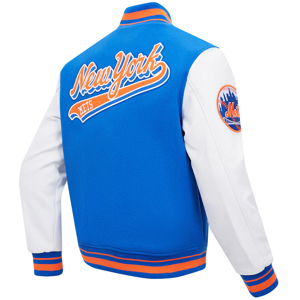 MLB NEW YORK METS SCRIPT TAIL MEN'S RIB WOOL VARSITY (ROYAL/ORANGE/ROYAL) - Image 3