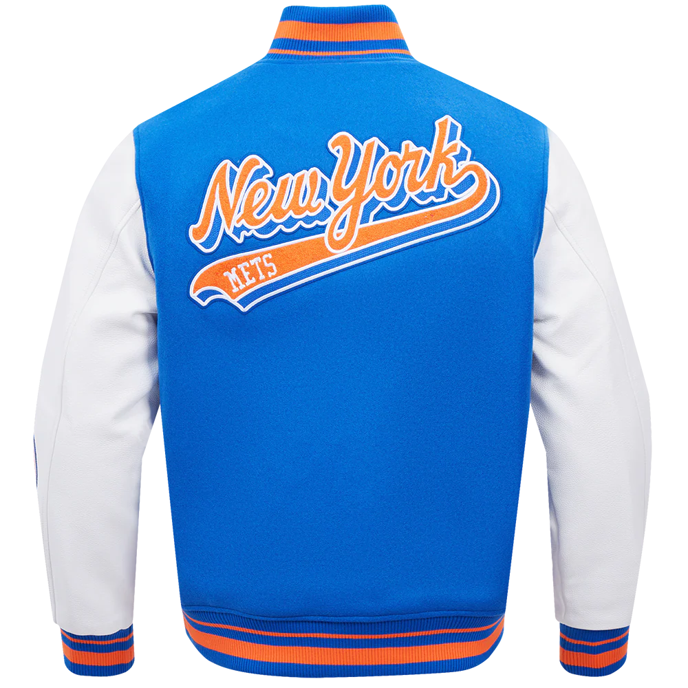 MLB NEW YORK METS SCRIPT TAIL MEN'S RIB WOOL VARSITY (ROYAL/ORANGE/ROYAL) - Image 4