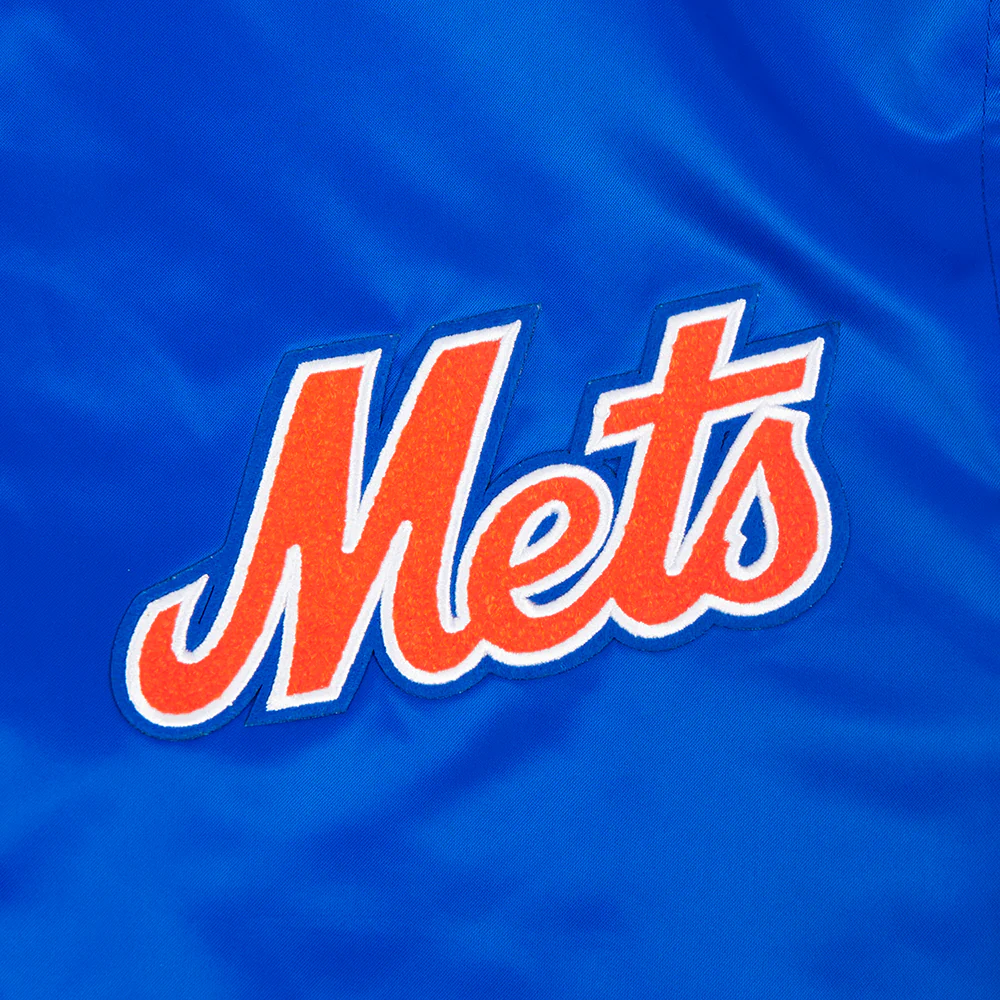 MLB NEW YORK METS TURN IT UP MEN'S RIB SATIN JACKET (ROYAL/ORANGE/ROYAL) - Image 8