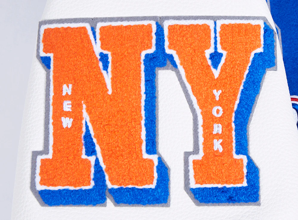 MLB NEW YORK METS MASHUP MEN'S RIB WOOL VARSITY JACKET (ROYAL/ORANGE/ROYAL) - Image 10