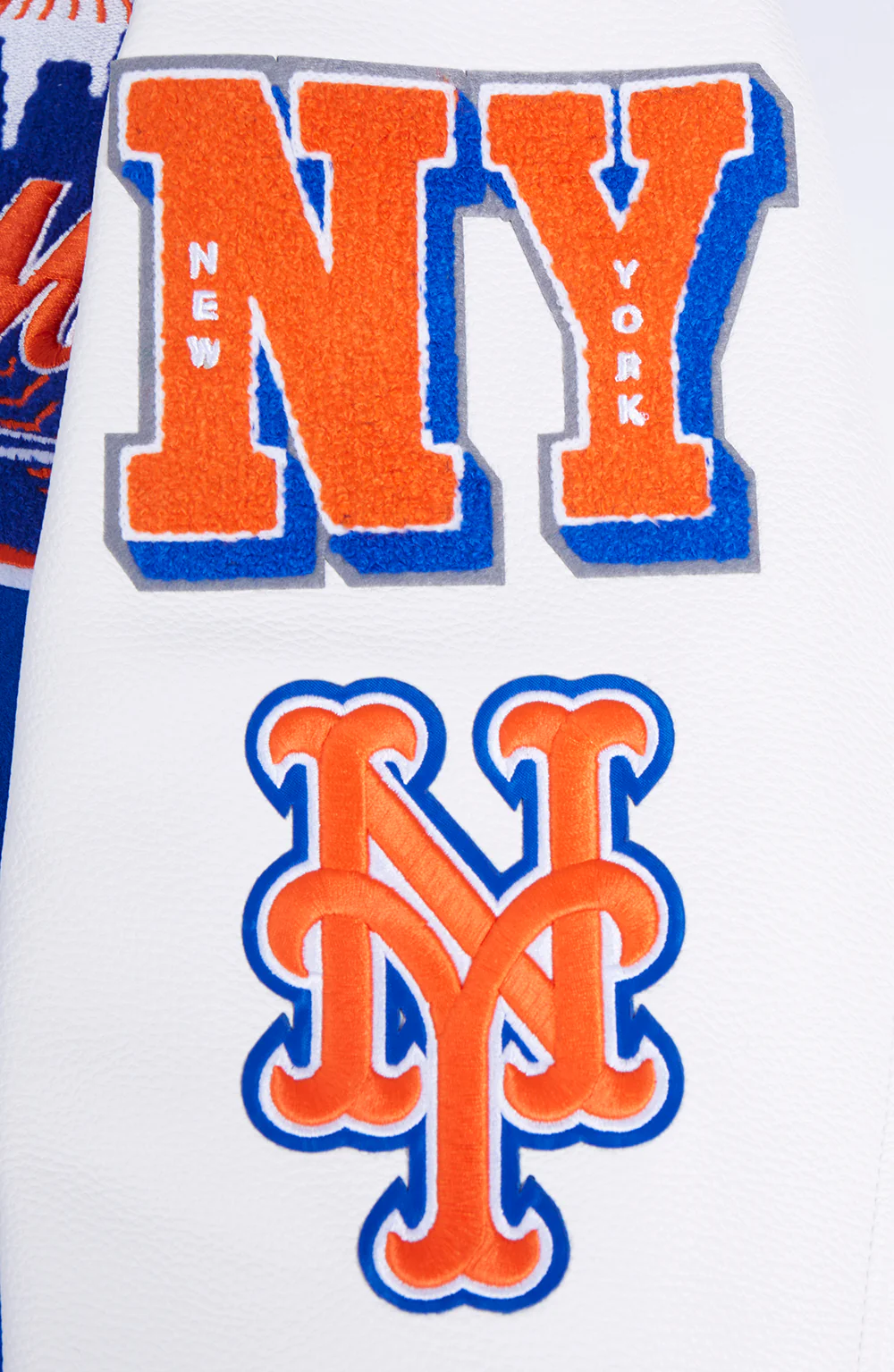 MLB NEW YORK METS MASHUP MEN'S RIB WOOL VARSITY JACKET (ROYAL/ORANGE/ROYAL) - Image 5