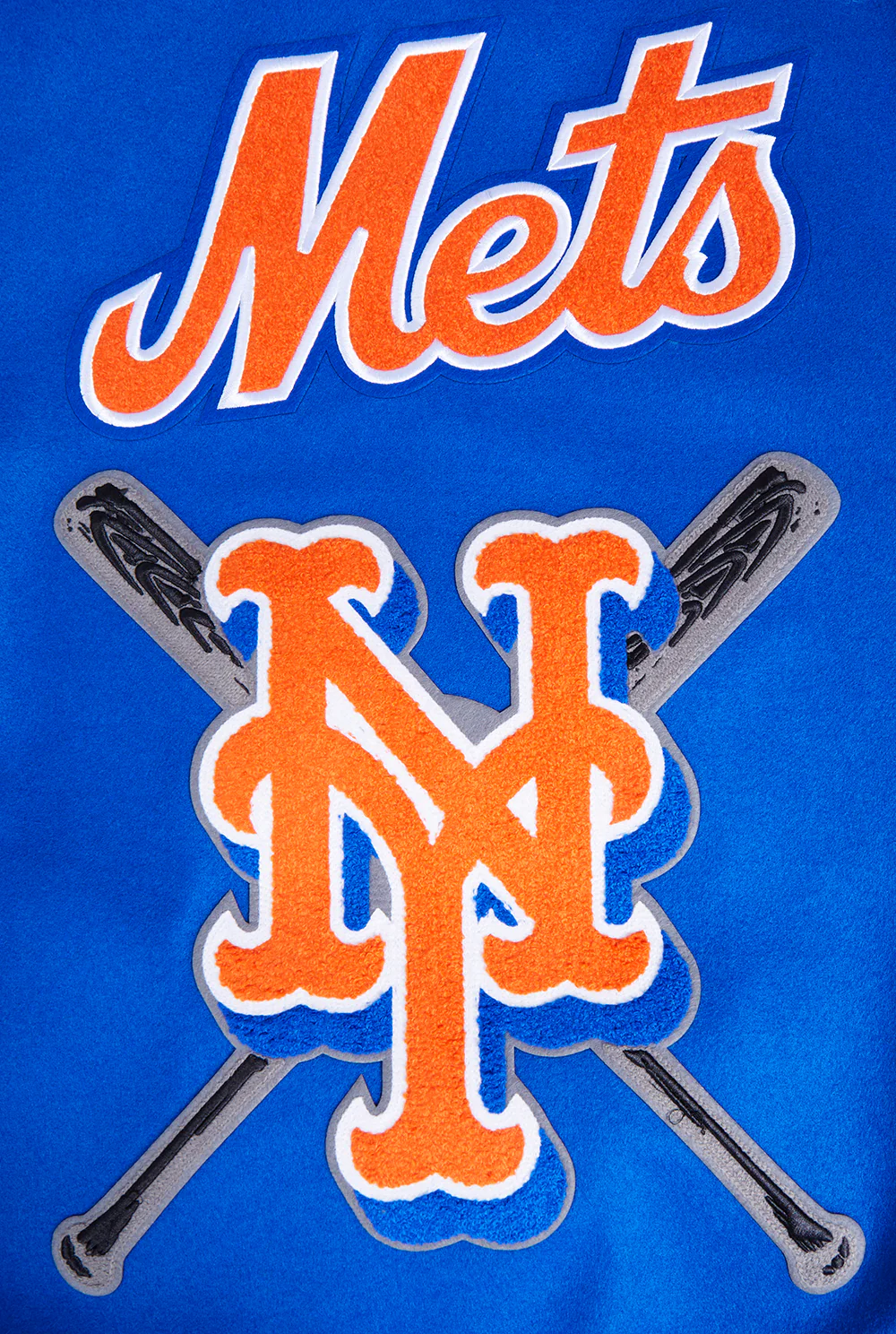 MLB NEW YORK METS MASHUP MEN'S RIB WOOL VARSITY JACKET (ROYAL/ORANGE/ROYAL) - Image 6