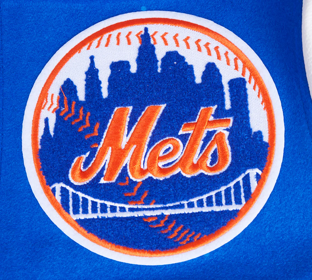 MLB NEW YORK METS MASHUP MEN'S RIB WOOL VARSITY JACKET (ROYAL/ORANGE/ROYAL) - Image 8