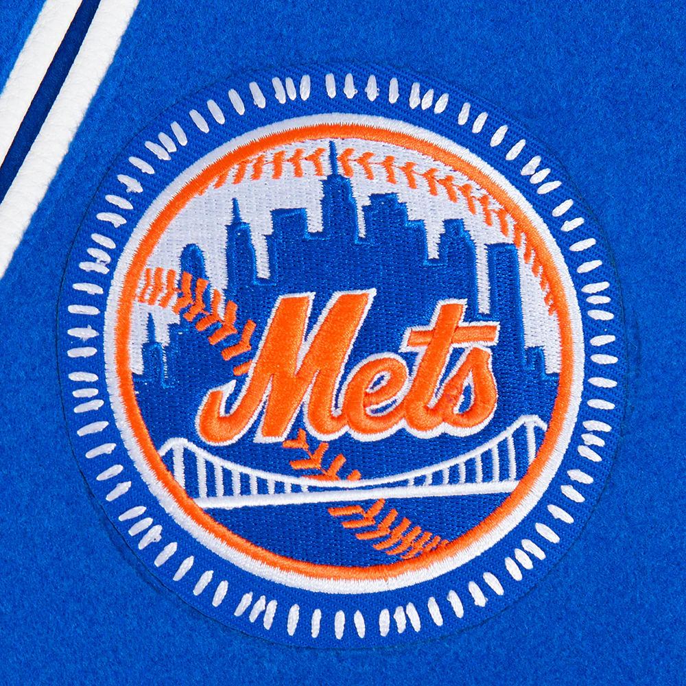 MLB NEW YORK METS DIY PICK STITCH MEN'S RIB WOOL VARSITY JACKET (ROYAL/ORANGE/ROYAL) - Image 8