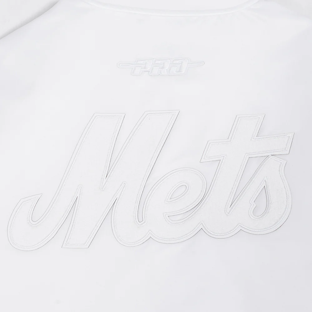MLB NEW YORK METS WHITE OUT MEN'S SATIN JACKET (WHITE) - Image 9