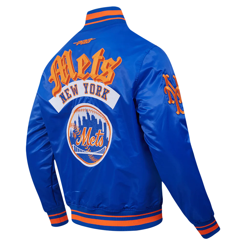 MLB NEW YORK METS BEST OF MEN'S RIB SATIN JACKET (ROYAL/ORANGE/ROYAL) - Image 6