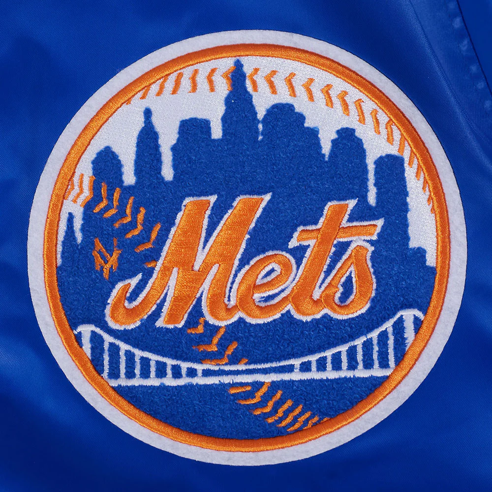 MLB NEW YORK METS BEST OF MEN'S RIB SATIN JACKET (ROYAL/ORANGE/ROYAL) - Image 7