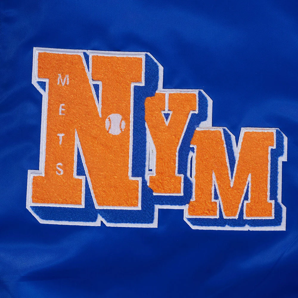 MLB NEW YORK METS BEST OF MEN'S RIB SATIN JACKET (ROYAL/ORANGE/ROYAL) - Image 8