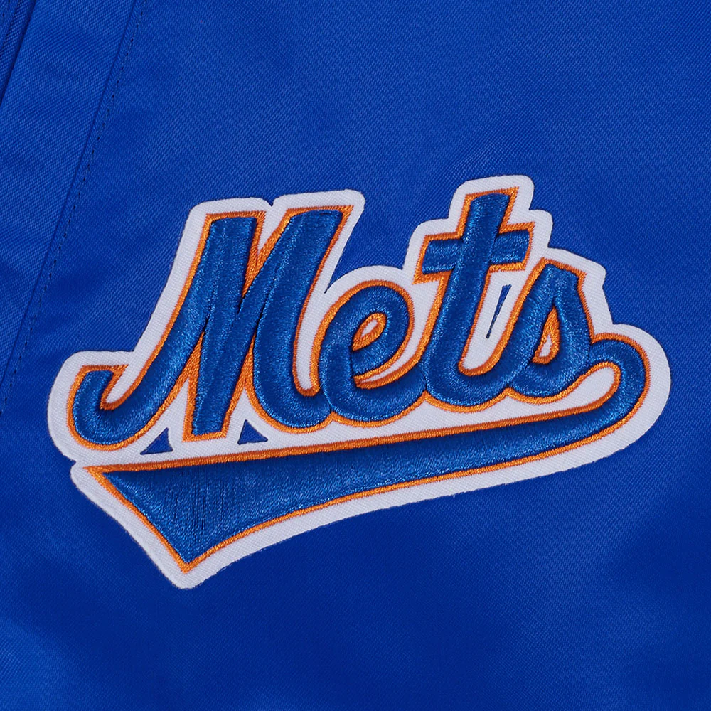 MLB NEW YORK METS BEST OF MEN'S RIB SATIN JACKET (ROYAL/ORANGE/ROYAL) - Image 9