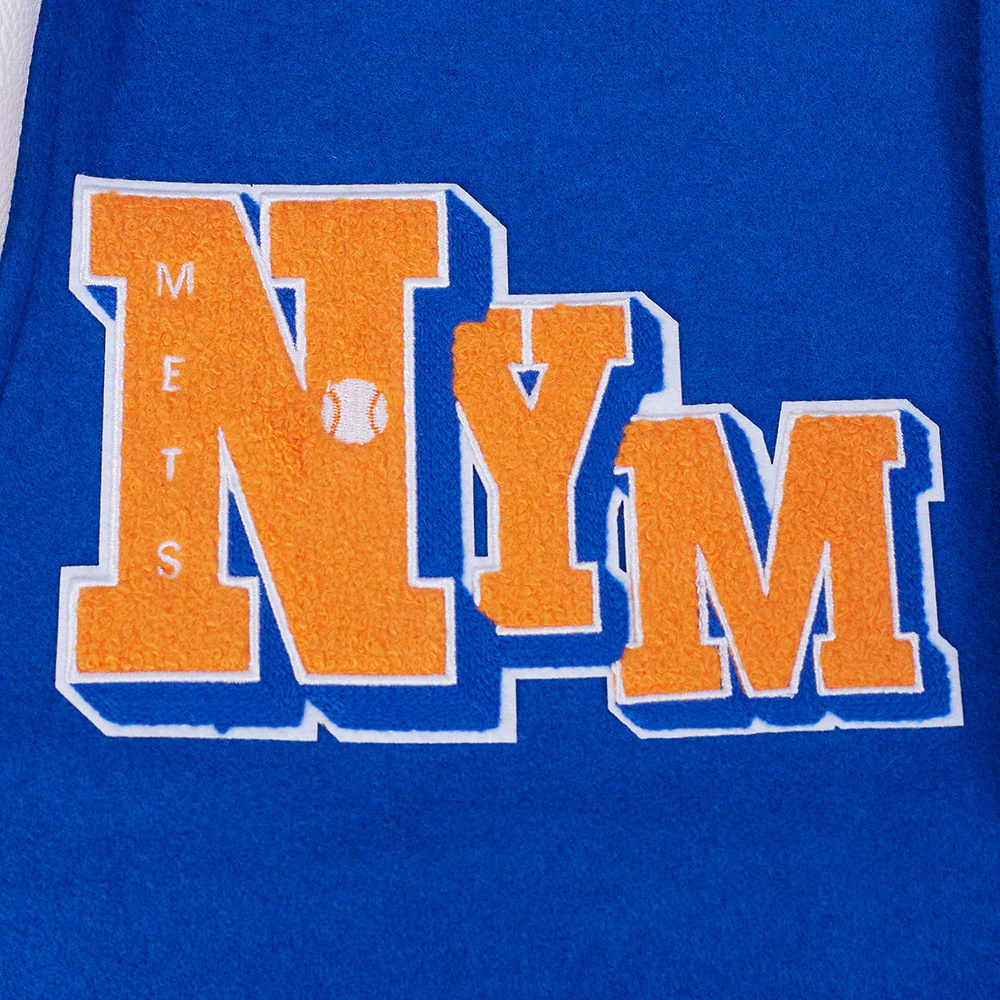 MLB NEW YORK METS BEST OF MEN'S RIB WOOL VARSITY JACKET (ROYAL/ORANGE/ROYAL) - Image 11