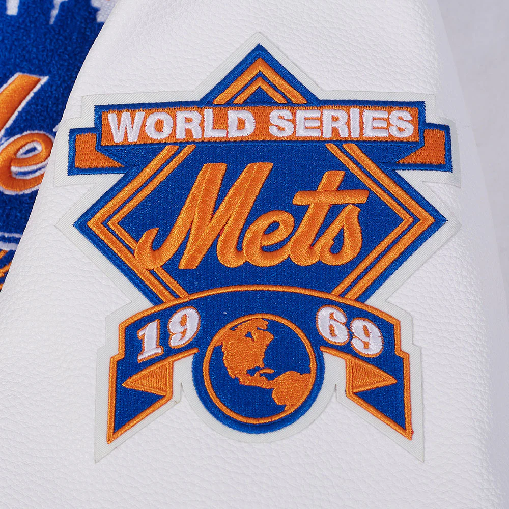 MLB NEW YORK METS BEST OF MEN'S RIB WOOL VARSITY JACKET (ROYAL/ORANGE/ROYAL) - Image 7