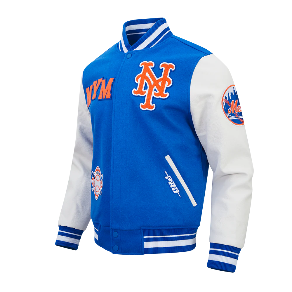 MLB NEW YORK METS LETTERMAN MEN'S VARSITY JACKET (ROYAL BLUE/WHITE) - Image 4