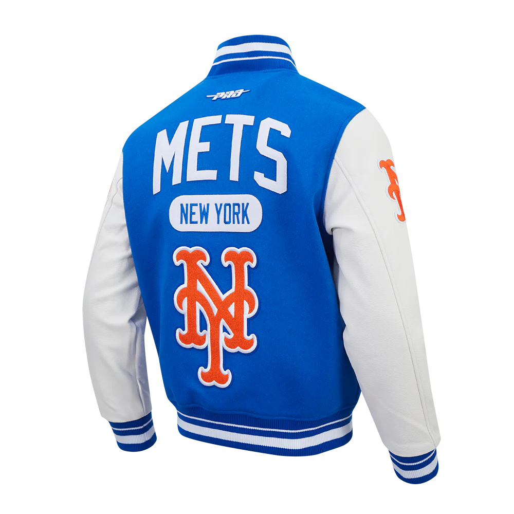 MLB NEW YORK METS LETTERMAN MEN'S VARSITY JACKET (ROYAL BLUE/WHITE) - Image 5