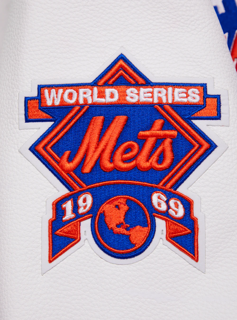 MLB NEW YORK METS RETRO CLASSIC MEN'S RIB WOOL VARSITY JACKET (ROYAL/ORANGE/ROYAL) - Image 9