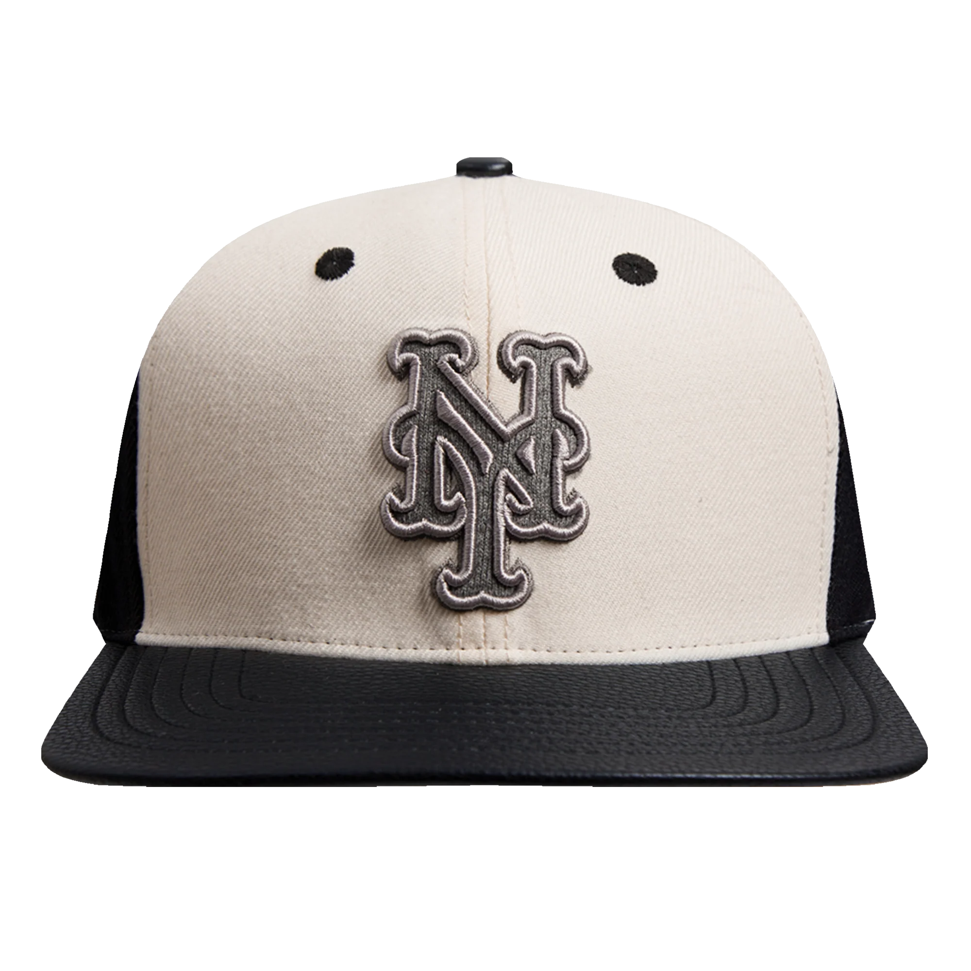 MLB NEW YORK METS REVERSE FRENCH TERRY WOOL BLEND PRO SIX STRAPB (EGGSHELL/ BLACK)