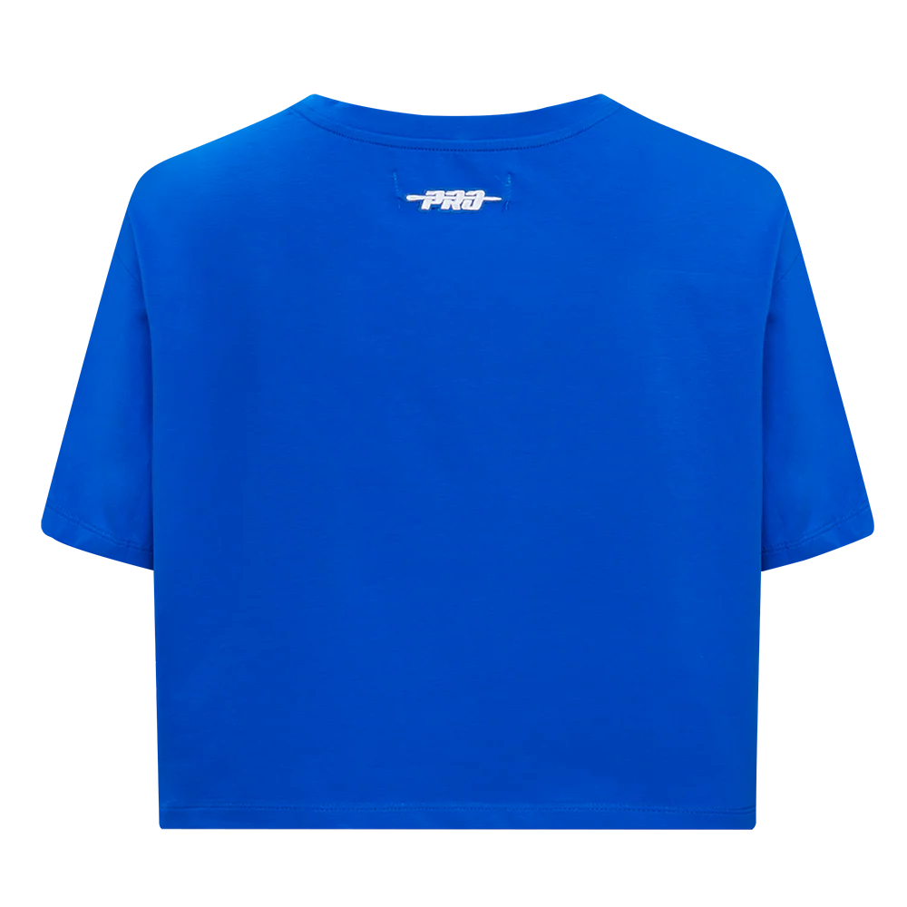 MLB NEW YORK METS RETRO ELEVATION WOMEN'S SINGLE JERSEY BOXY TOP (ROYAL BLUE) - Image 3