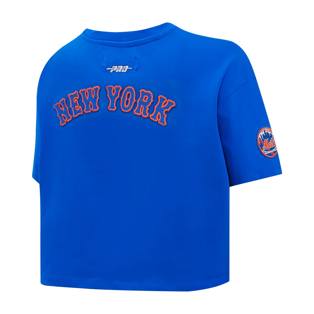 MLB NEW YORK METS CLASSIC CHENILLE WOMEN'S SJ BOXY TOP (ROYAL BLUE) - Image 4