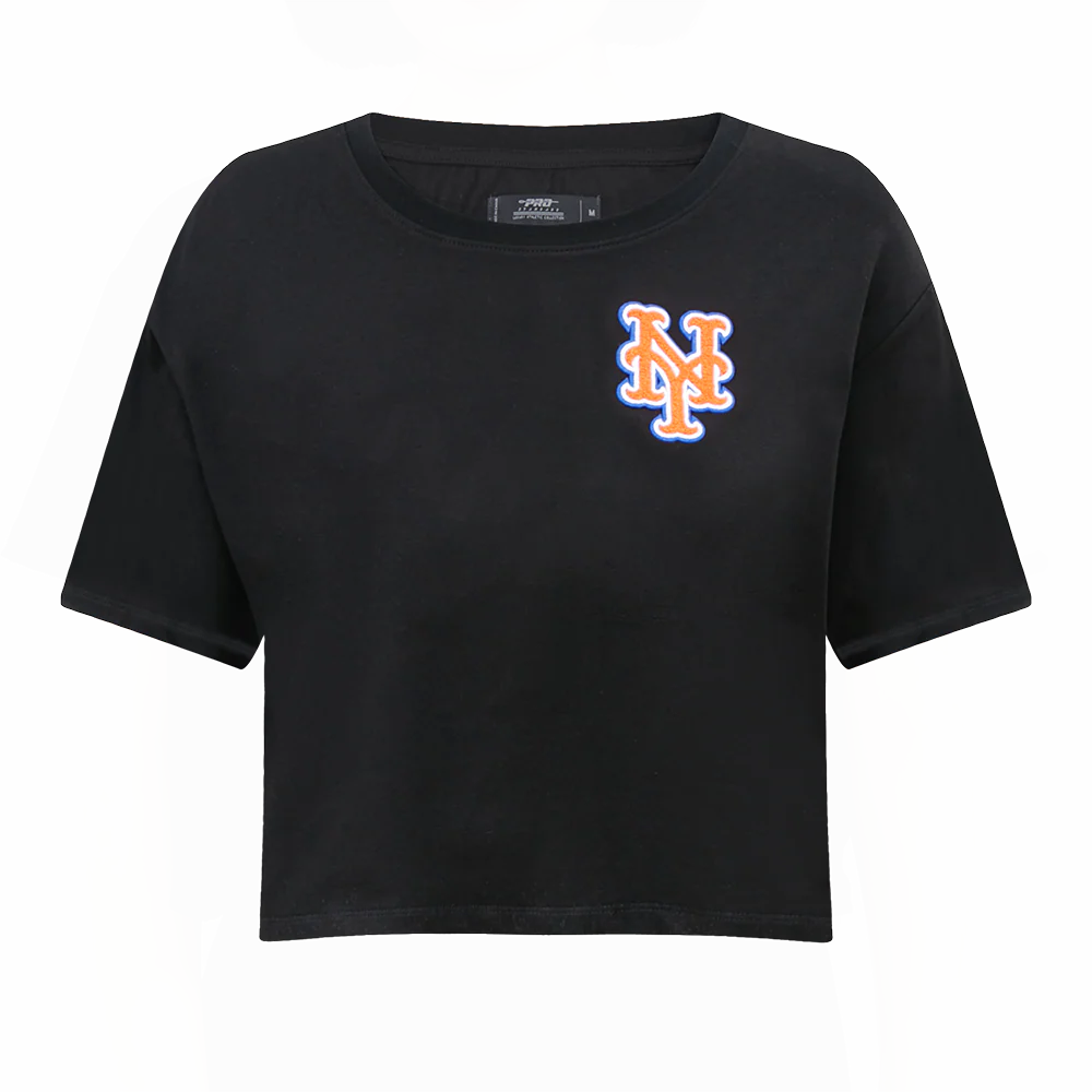 MLB NEW YORK METS CLASSIC WOMEN'S BOXY TOP (BLACK)