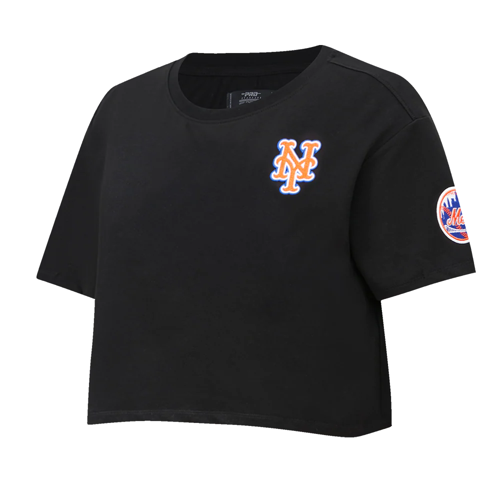 MLB NEW YORK METS CLASSIC WOMEN'S BOXY TOP (BLACK) - Image 2