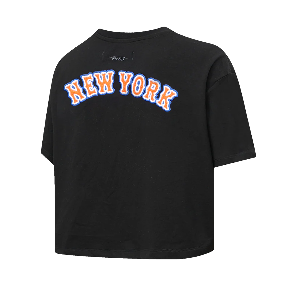 MLB NEW YORK METS CLASSIC WOMEN'S BOXY TOP (BLACK) - Image 3