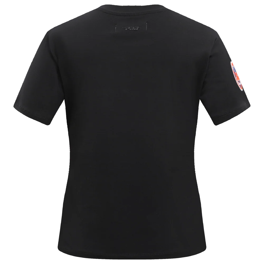 MLB NEW YORK METS CLASSIC SHORT SLEEVE WOMEN'S SINGLE JERSEY SLIM FIT TOP (BLACK) - Image 4