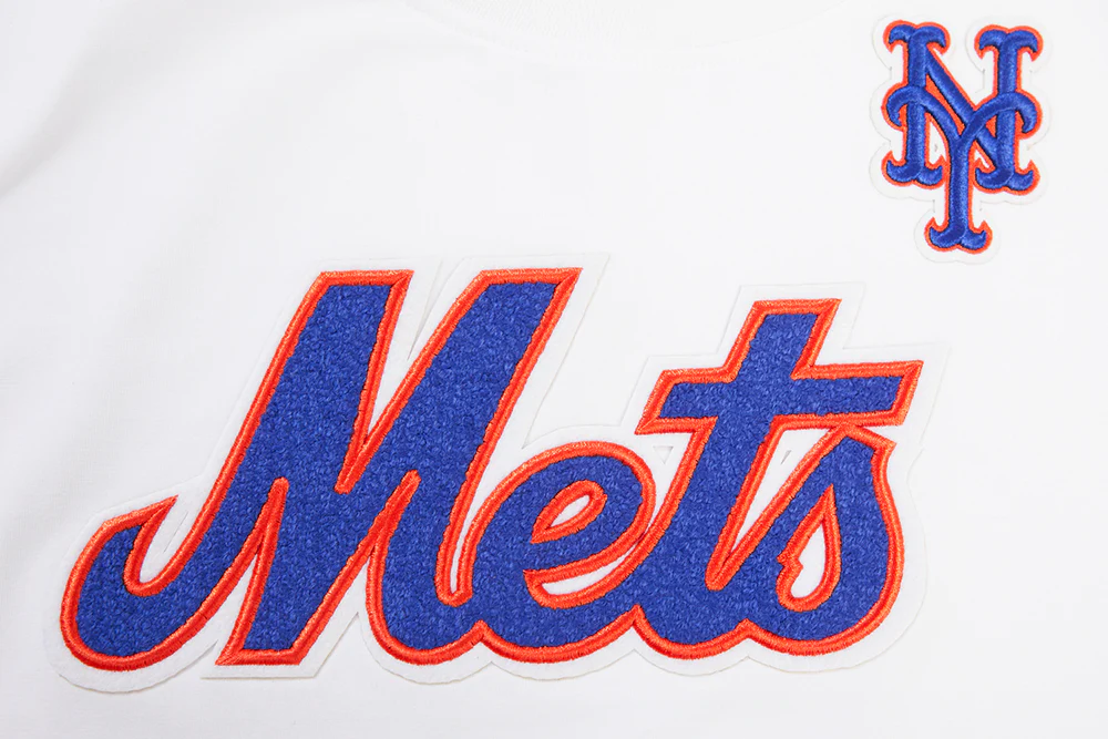 MLB NEW YORK METS CLASSIC SHORT SLEEVE WOMEN'S SINGLE JERSEY SLIM FIT TOP (WHITE) - Image 6