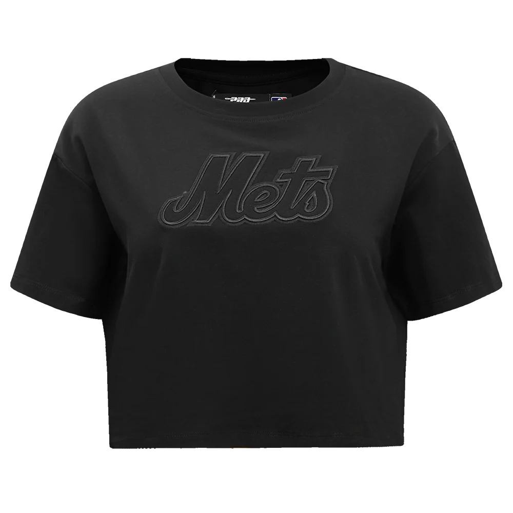 MLB NEW YORK METS NEUTRAL WOMEN'S BOXY TOP (BLACK)