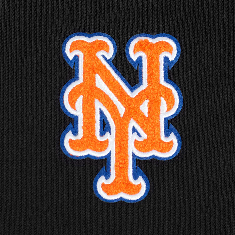 MLB NEW YORK METS CLASSIC WOMEN'S FLEECE HOODIE DRESS (BLACK) - Image 5