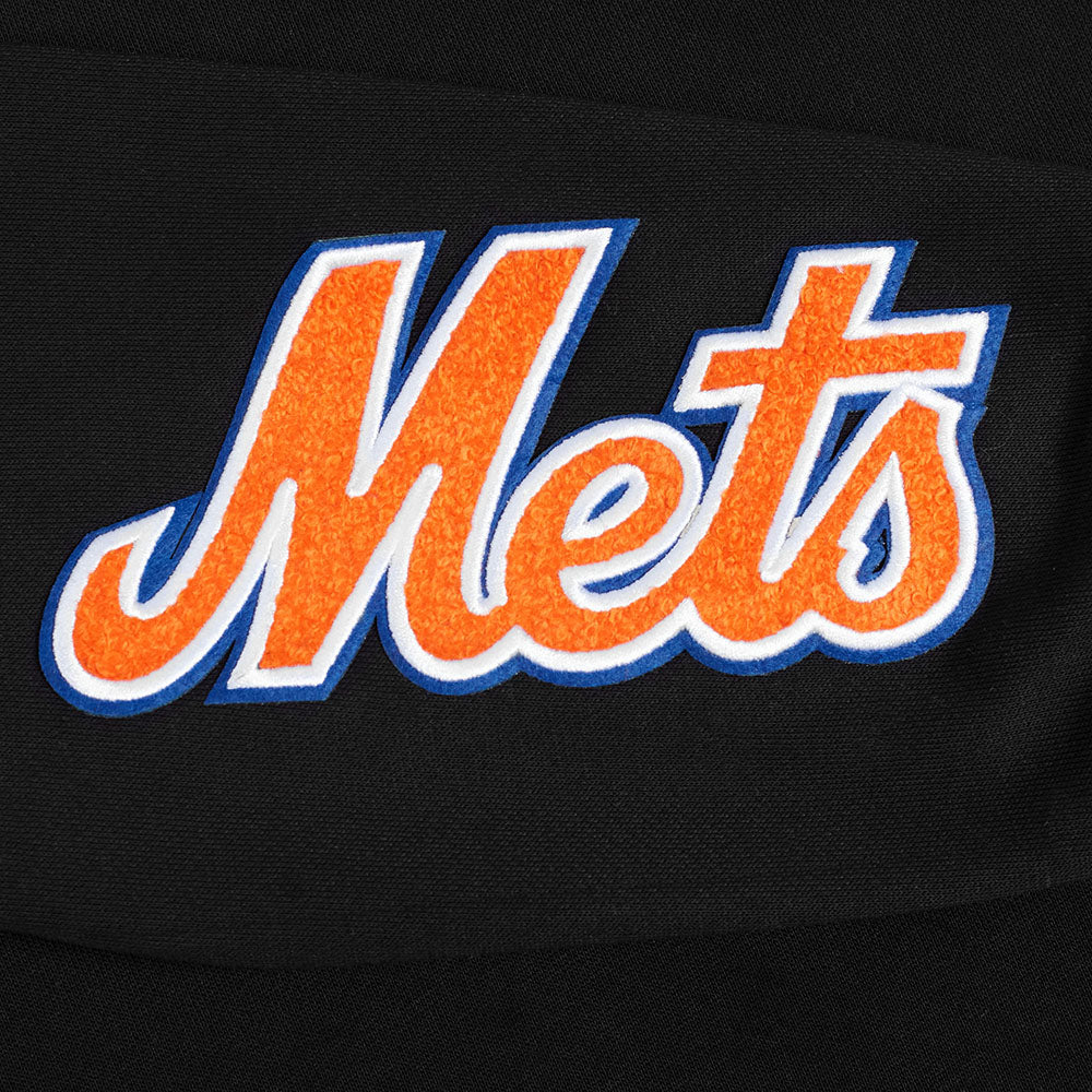MLB NEW YORK METS CLASSIC WOMEN'S FLEECE HOODIE DRESS (BLACK) - Image 6