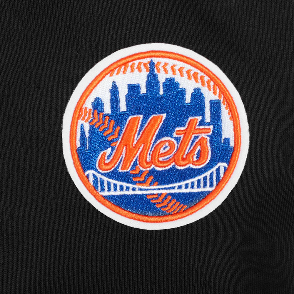 MLB NEW YORK METS CLASSIC WOMEN'S FLEECE HOODIE DRESS (BLACK) - Image 7
