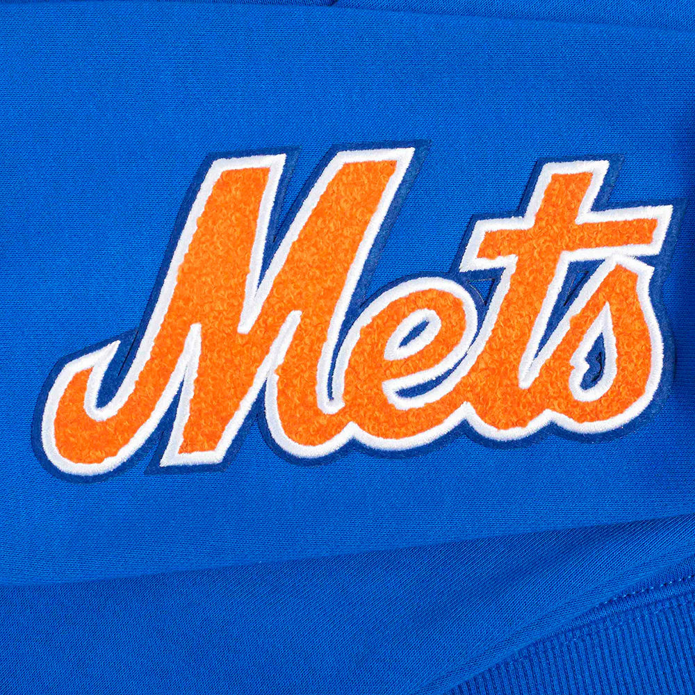 MLB NEW YORK METS CLASSIC WOMEN'S FLEECE HOODIE DRESS (ROYAL BLUE) - Image 5