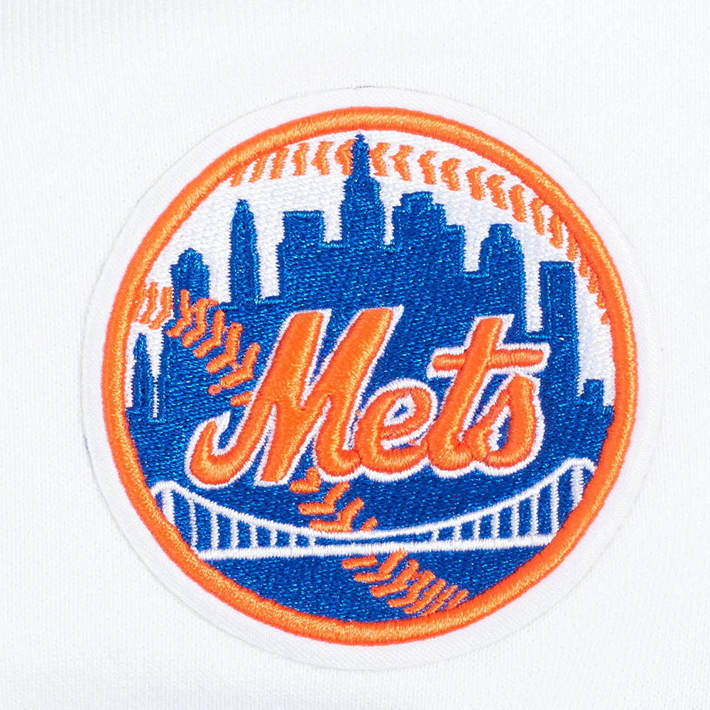 MLB NEW YORK METS CLASSIC WOMEN'S FLEECE HOODIE DRESS (WHITE) - Image 6