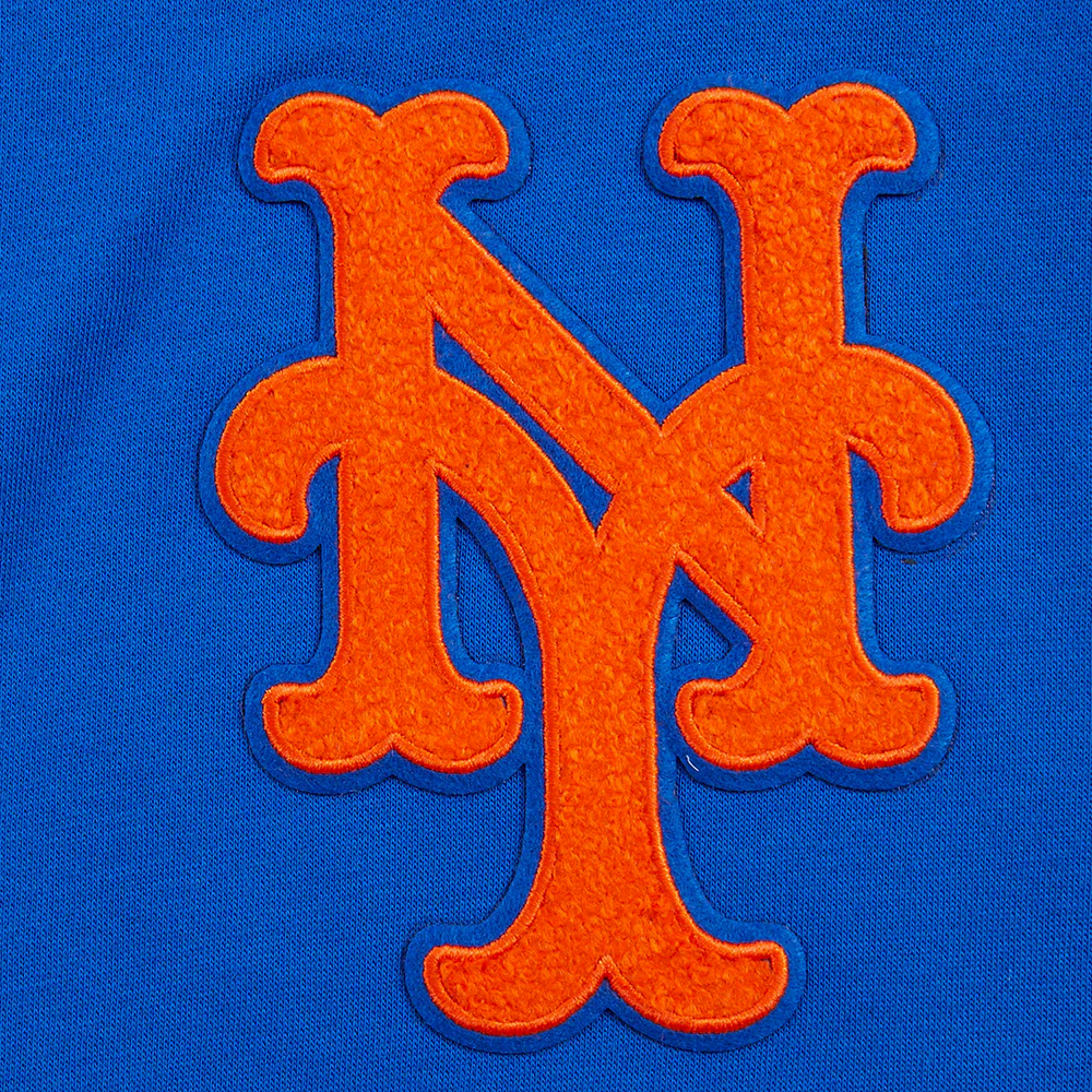 MLB NEW YORK METS RETRO CLASSIC BIG BOYS RIB FLEECE PULLOVER HOODIE (ROYAL/ORANGE/ROYAL) - Image 5