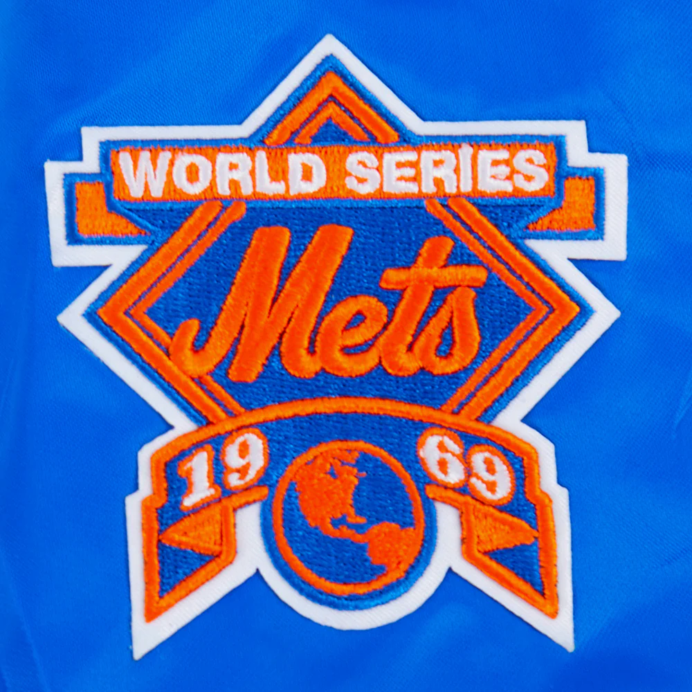 MLB NEW YORK METS RETRO CLASSIC BIG BOYS RIB SATIN JACKET (ROYAL/ORANGE/ROYAL) - Image 5