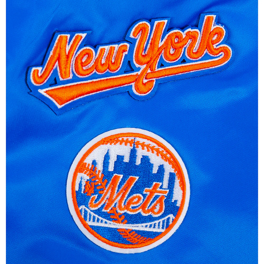 MLB NEW YORK METS RETRO CLASSIC BIG BOYS RIB SATIN JACKET (ROYAL/ORANGE/ROYAL) - Image 7