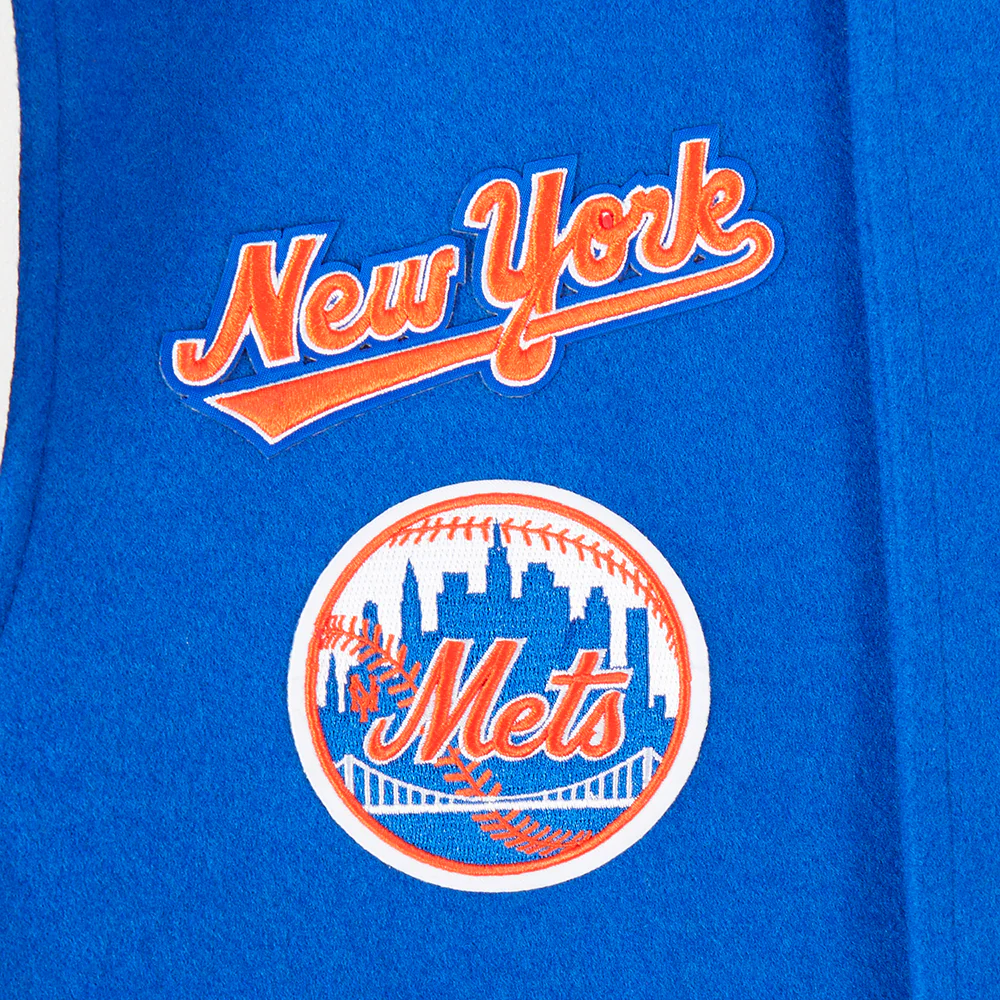 MLB NEW YORK METS RETRO CLASSIC BIG BOYS RIB WOOL VARSITY JACKET (ROYAL/ORANGE/ROYAL) - Image 6