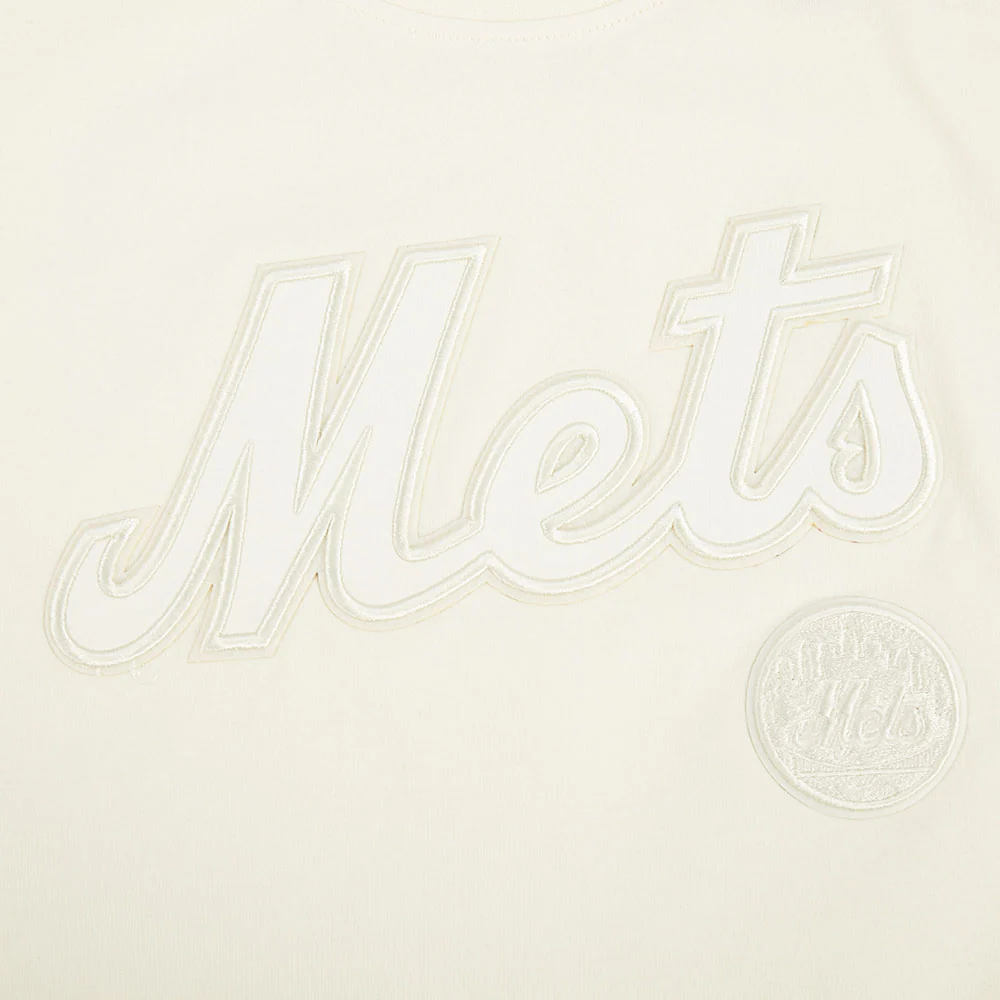 MLB NEW YORK METS NEUTRAL BIG GIRL'S SS BOXY TEE (EGGSHELL) - Image 5