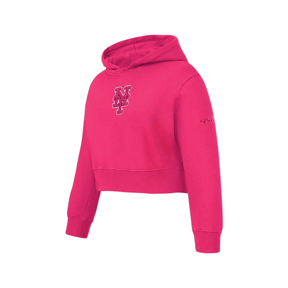 MLB NEW YORK METS TRIPLE PINK BIG GIRLS FLEECE PO HOODIE (BEETROOT PURPLE) - Image 2