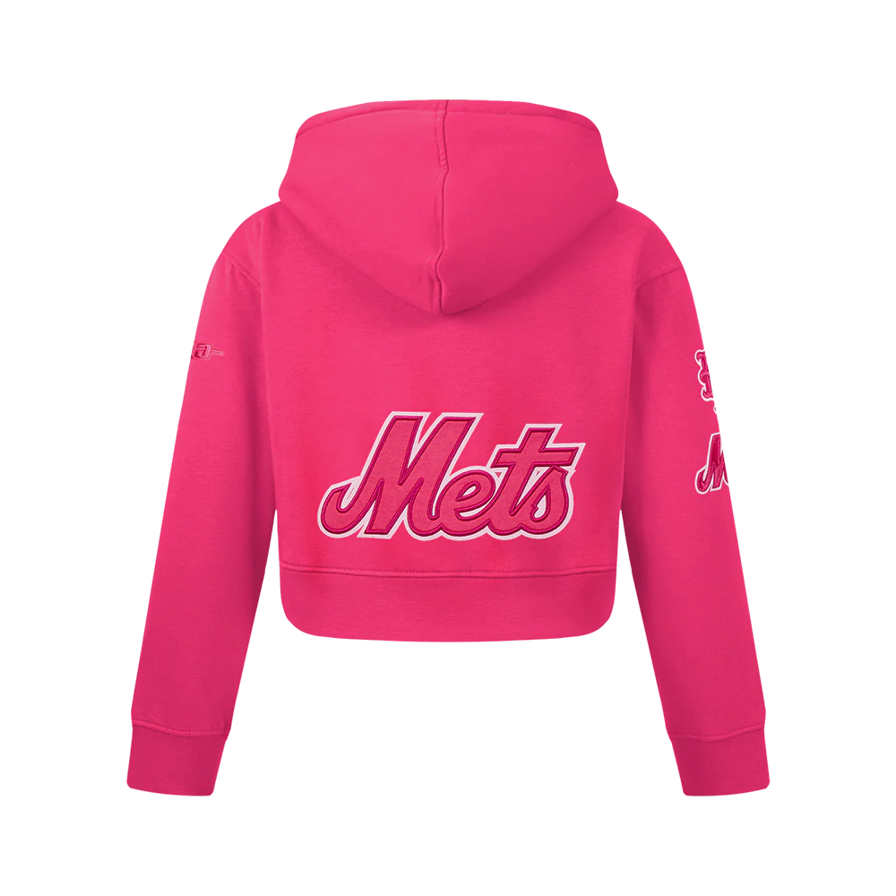 MLB NEW YORK METS TRIPLE PINK BIG GIRLS FLEECE PO HOODIE (BEETROOT PURPLE) - Image 3