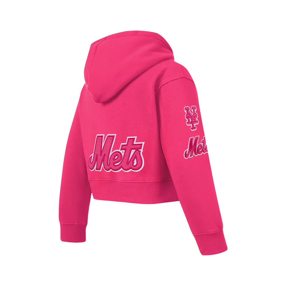 MLB NEW YORK METS TRIPLE PINK BIG GIRLS FLEECE PO HOODIE (BEETROOT PURPLE) - Image 4