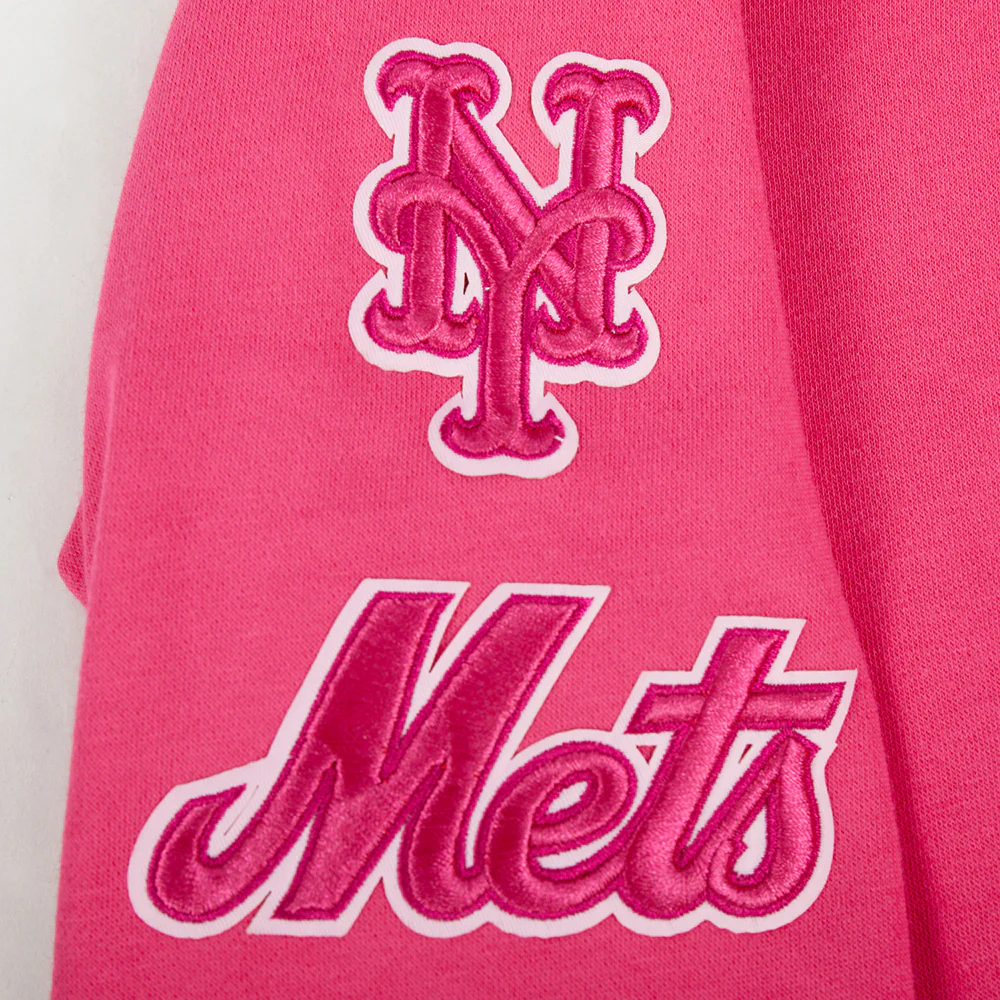 MLB NEW YORK METS TRIPLE PINK BIG GIRLS FLEECE PO HOODIE (BEETROOT PURPLE) - Image 5