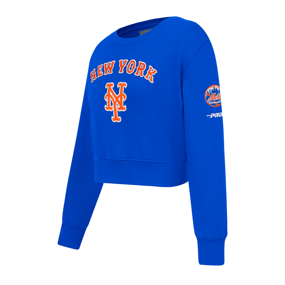 MLB NEW YORK METS CLASSIC BIG GIRLS FLEECE CREWNECK (ROYAL BLUE) - Image 2