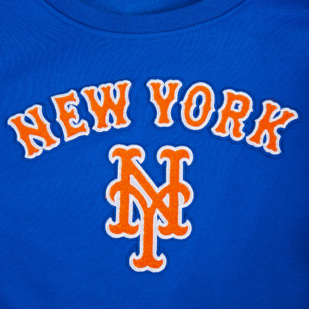 MLB NEW YORK METS CLASSIC BIG GIRLS FLEECE CREWNECK (ROYAL BLUE) - Image 5